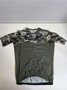 La Passione Olive Green Camo Cycling Jersey - Size Large